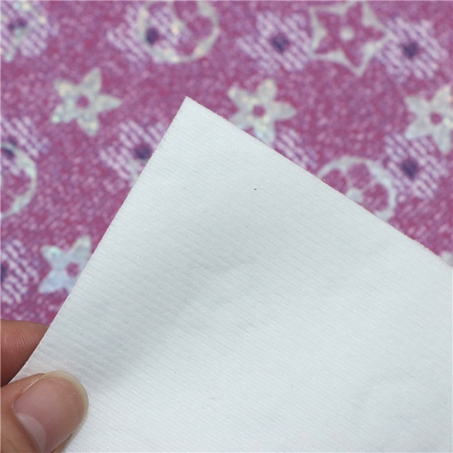 synthetic leather hot laser silver flower faux leather 