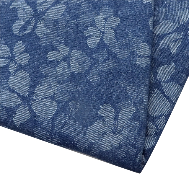 flower jacquard denim fabric