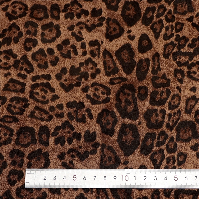 2 ways leopard knit velvet fabric