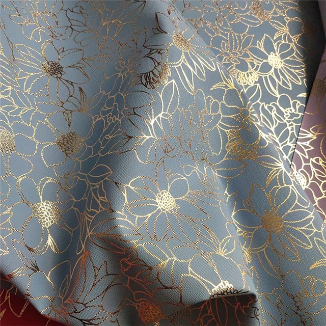 synthetic leather hot stamping flower faux leather