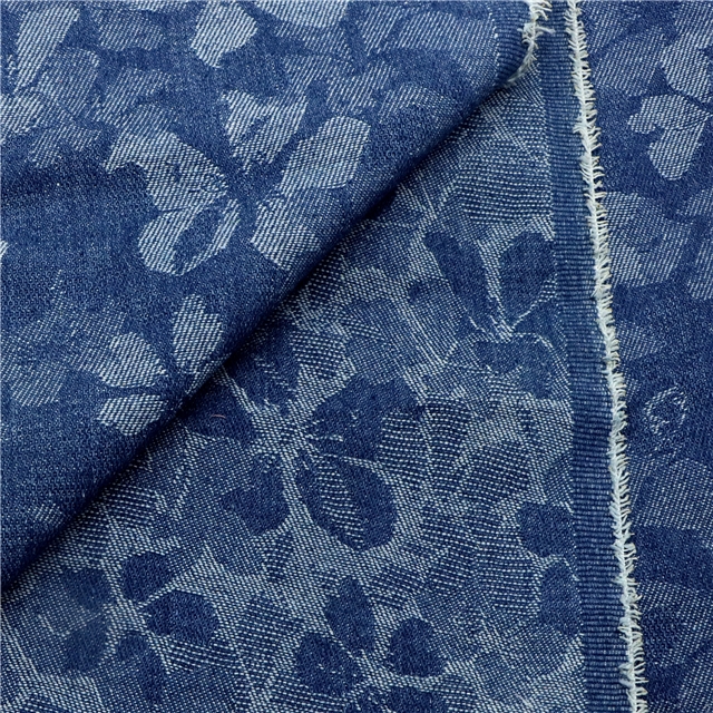flower jacquard denim fabric