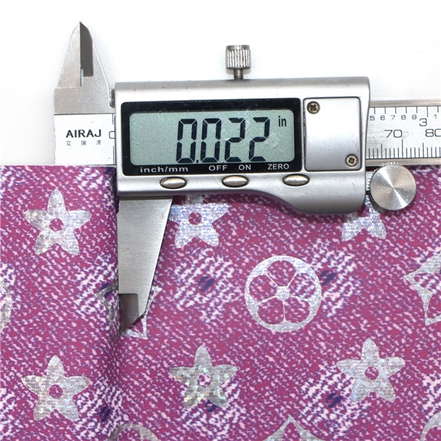 synthetic leather hot laser silver flower faux leather 