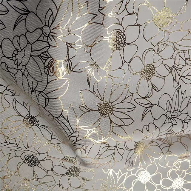 synthetic leather hot stamping flower faux leather