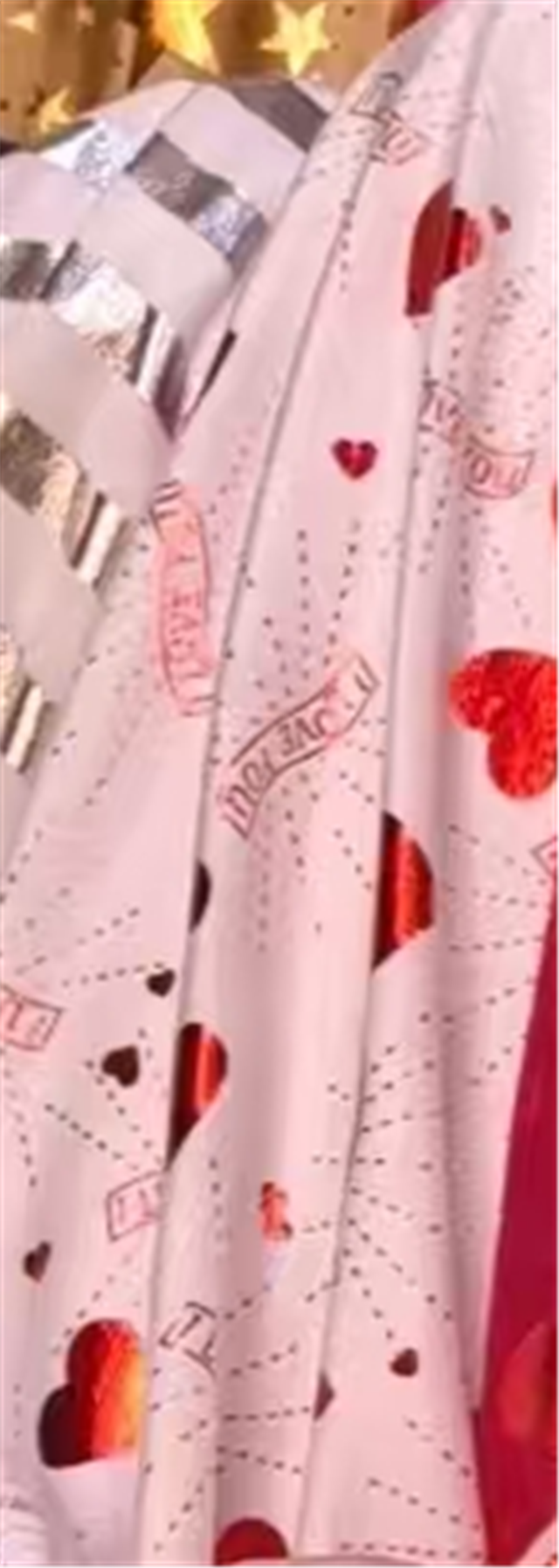 red hot stamping heart letters short plush fabric