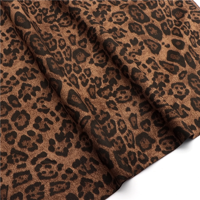 2 ways leopard knit velvet fabric