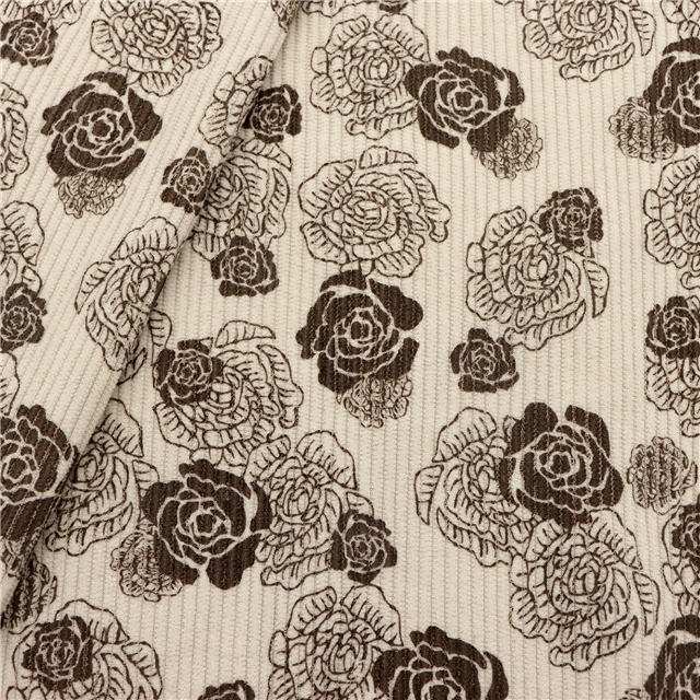 flower corduroy fabric 6#cream,50*150cm(19.7*59.1