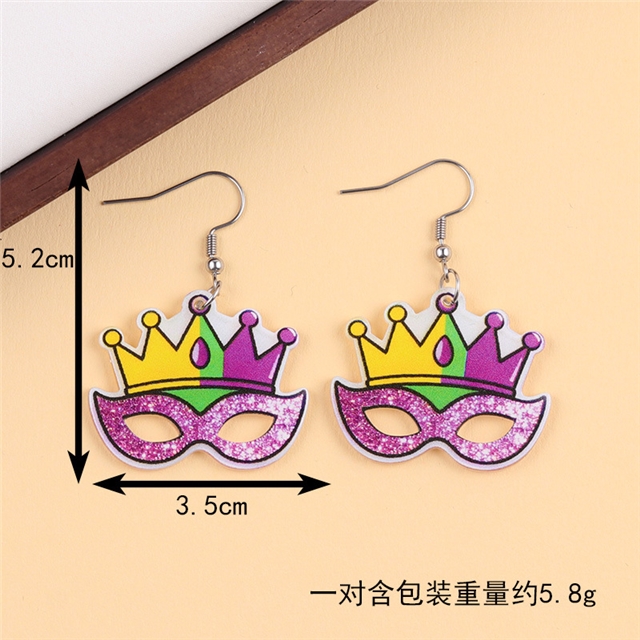 acrylic mardi gras series acrylic earrings