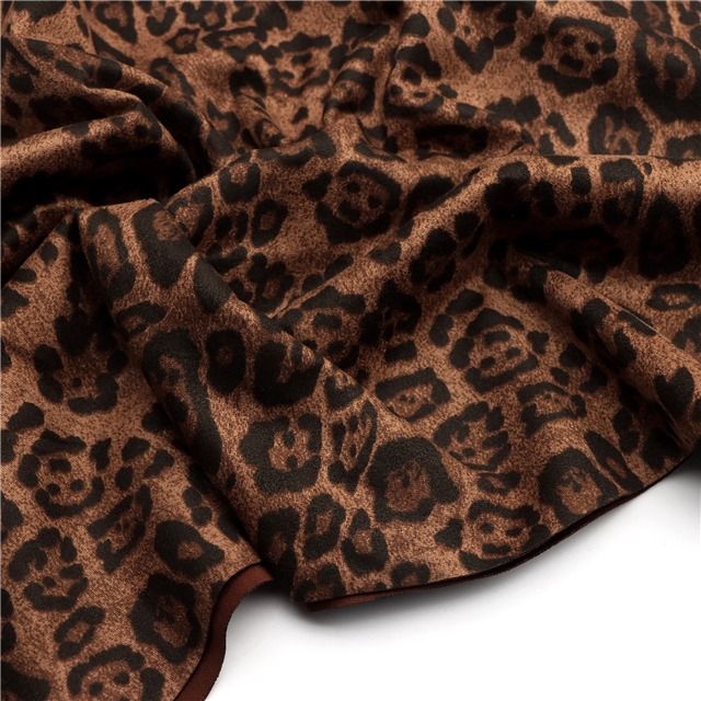 2 ways leopard knit velvet fabric