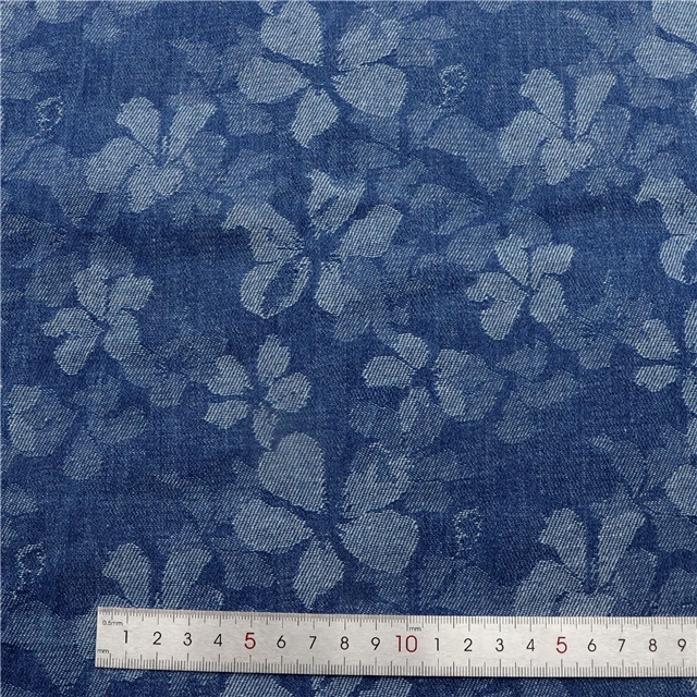 flower jacquard denim fabric