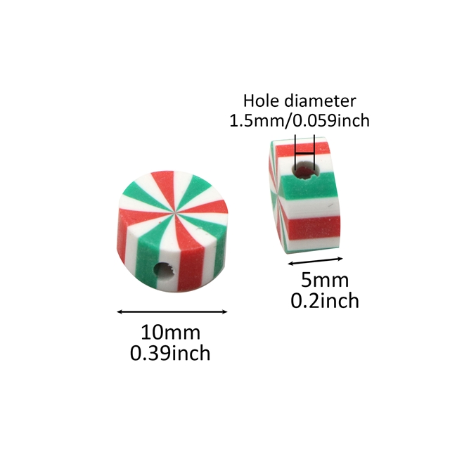 polymer clay christmas day series thick slice with hole polymer clay