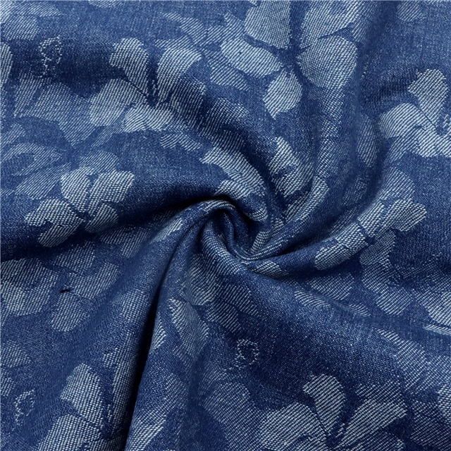 flower jacquard denim fabric