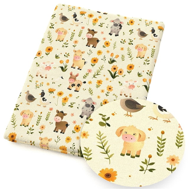 polyester cotton animal series polyester cotton fabric set (12 pcs/set) polyester cotton fabric,50*45cm(19.7*17.7