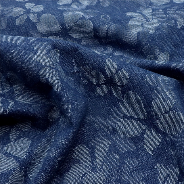 flower jacquard denim fabric