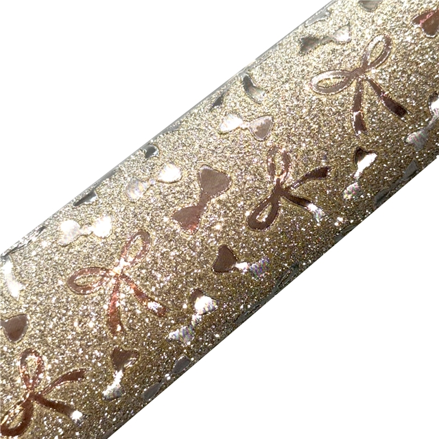 synthetic leather glitter bow faux leather