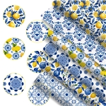 geometric lemon series polyester cotton fabric set (6 pcs/set)