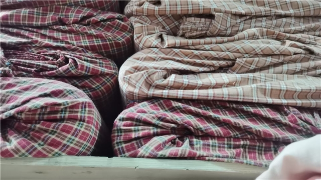 cotton yarn dyed checkered fabric