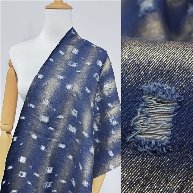 hot stamping hook flower denim fabric