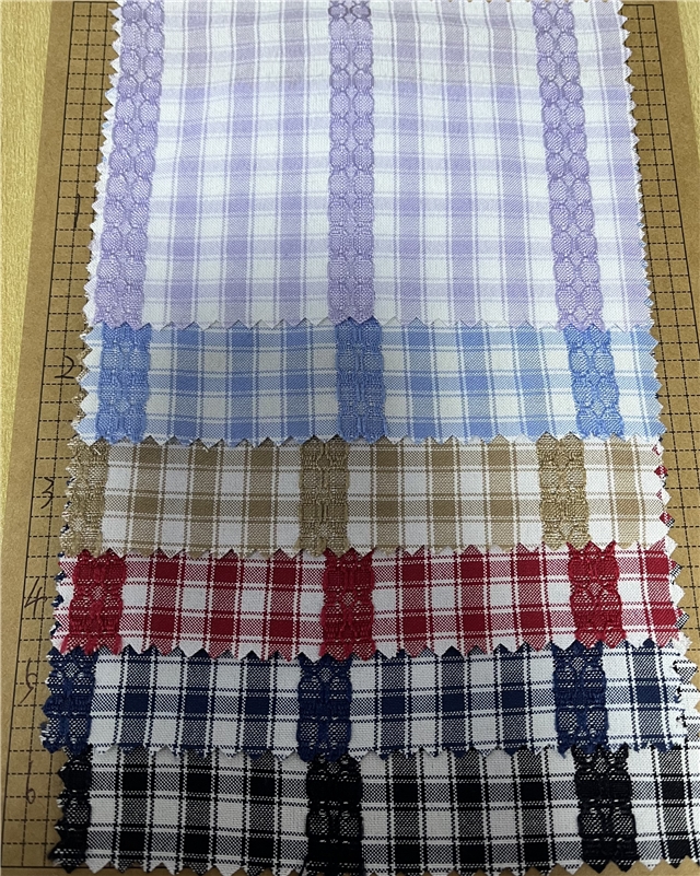 Jacquard checkered handmade clothing polyester fabric