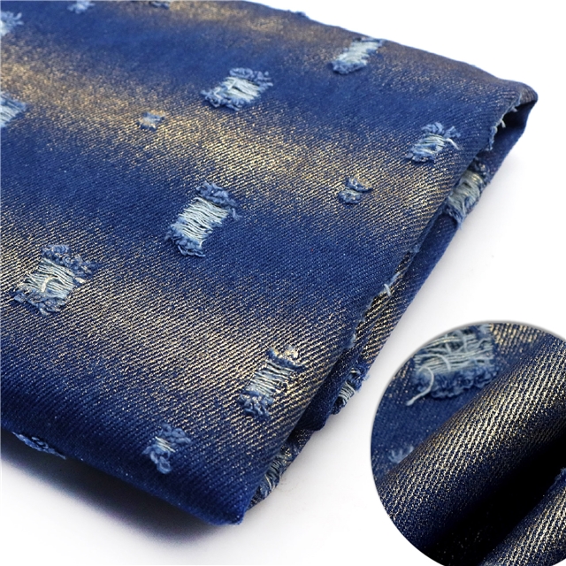 hot stamping hook flower denim fabric