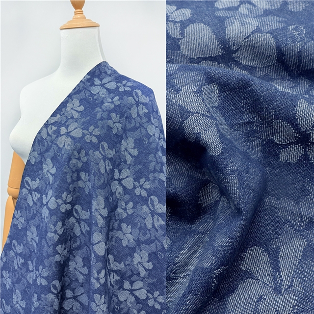 flower jacquard denim fabric