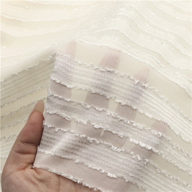 jacquard fringe striped chiffon fabric