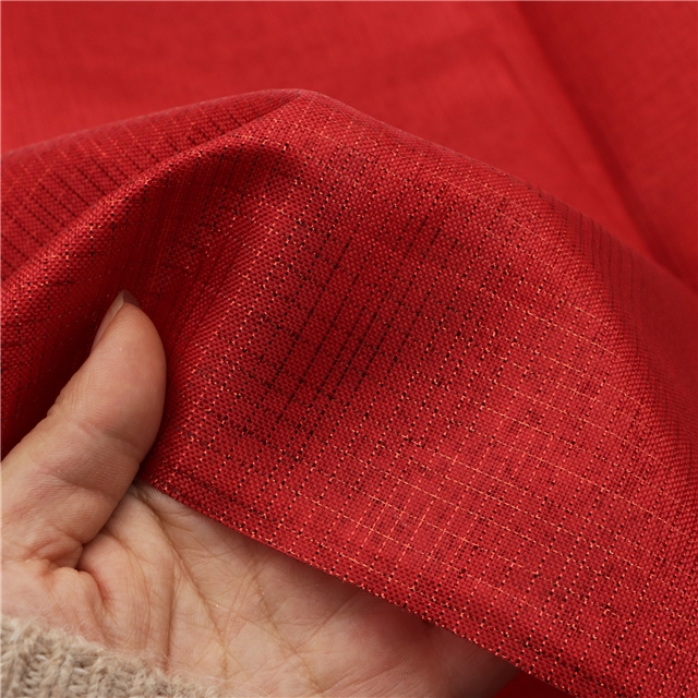 gold and silver thread plaid imitation linen fabric