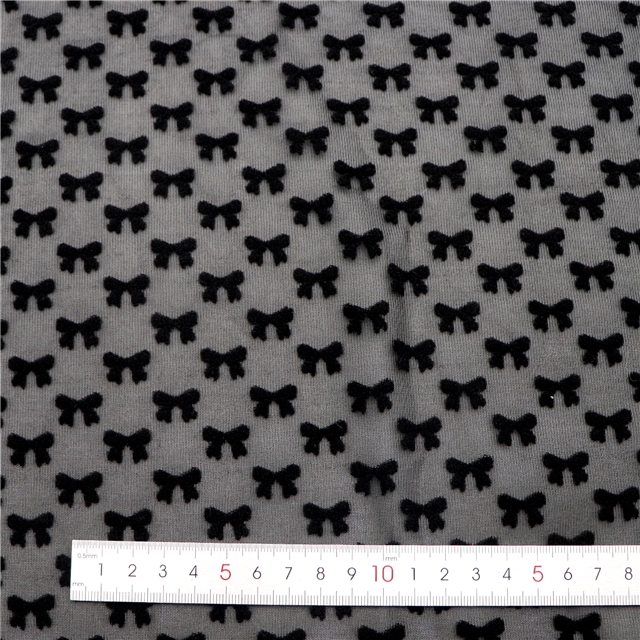 3d plush bowknot plain jacquard fabric