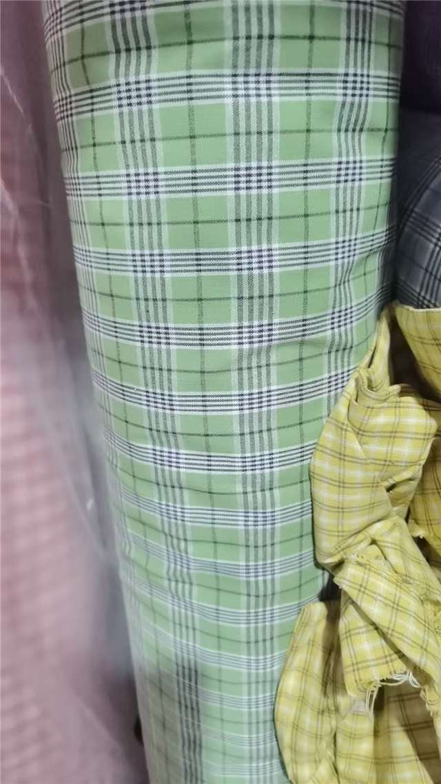 cotton yarn dyed checkered fabric