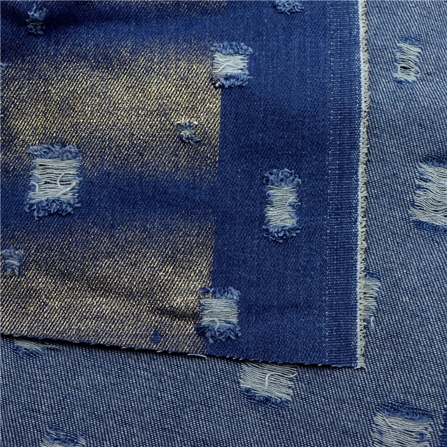 hot stamping hook flower denim fabric