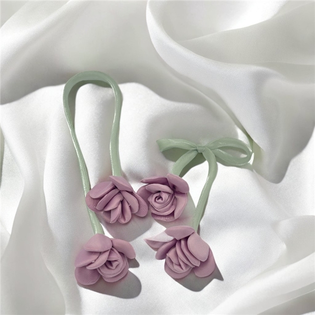 fabric fabric double ended flower bud three-dimensional rose jewelry accessories