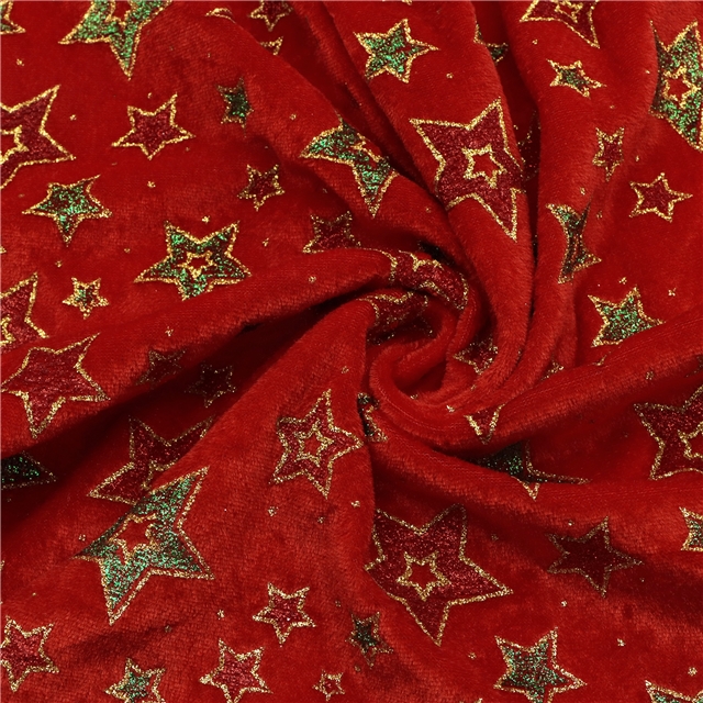 glitter star velvet fabric