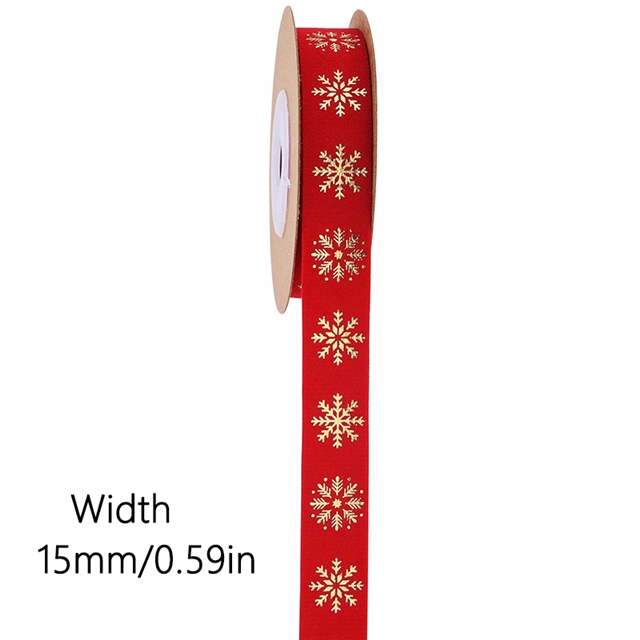 polyester hot stamping Christmas snowflake velvet tape 1.5cm(0.6