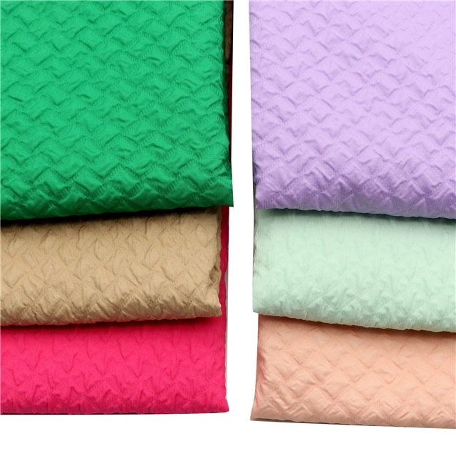 plain colored bubble grid fabric