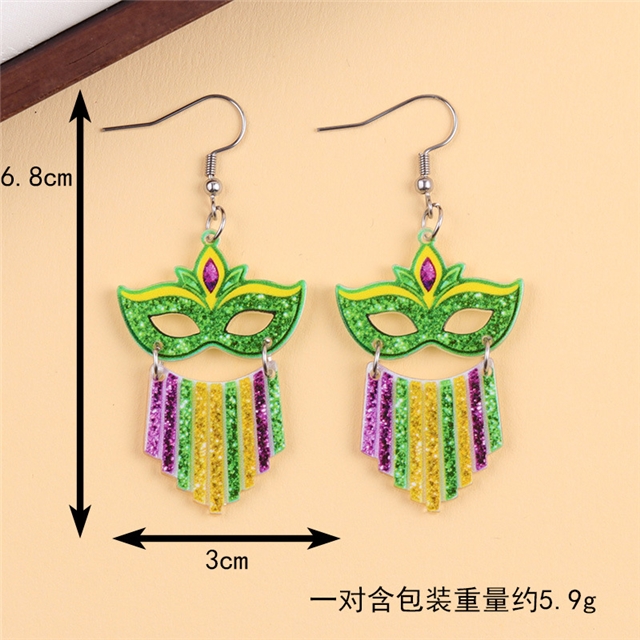 acrylic mardi gras series acrylic earrings