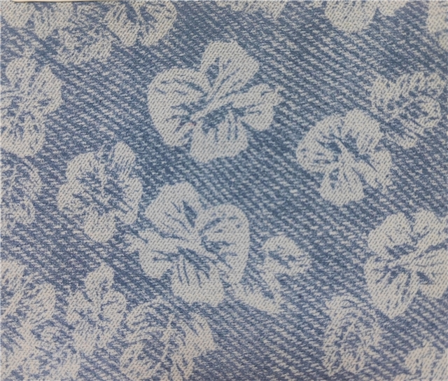 2 ways micro elasticity diagonal flower printed suede fabric