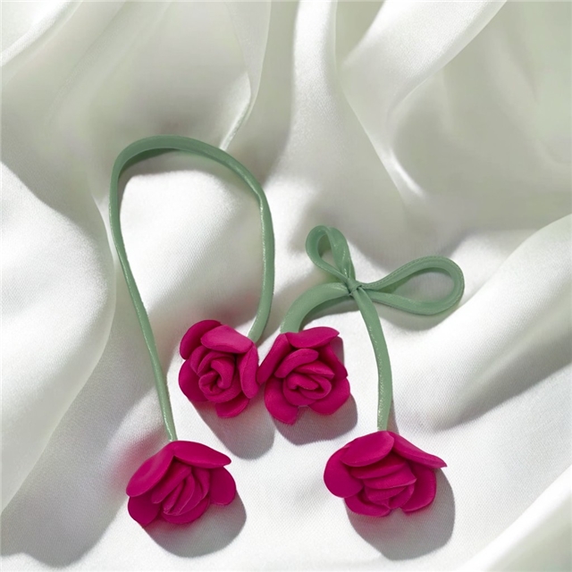 fabric fabric double ended flower bud three-dimensional rose jewelry accessories