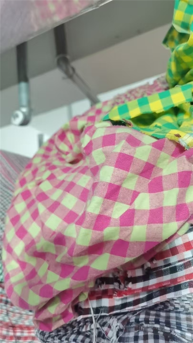 cotton yarn dyed checkered fabric