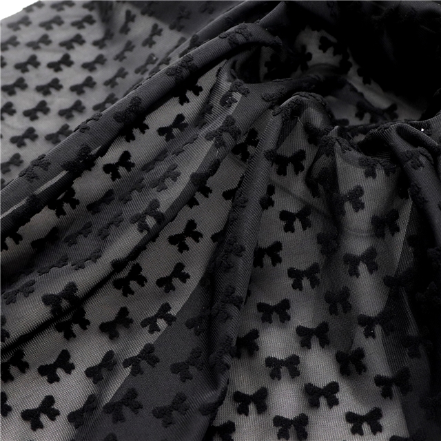 3d plush bowknot plain jacquard fabric