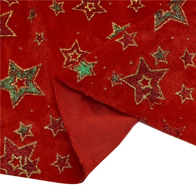 glitter star velvet fabric