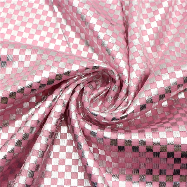 laser hot stamping silver checkerboard fabric