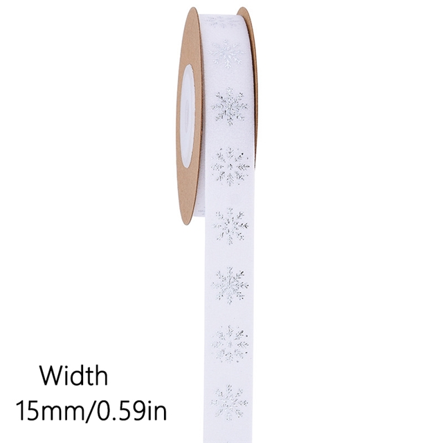 polyester hot stamping Christmas snowflake velvet tape 1.5cm(0.6