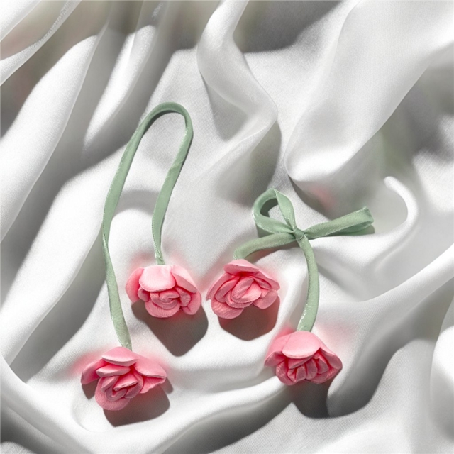 fabric fabric double ended flower bud three-dimensional rose jewelry accessories