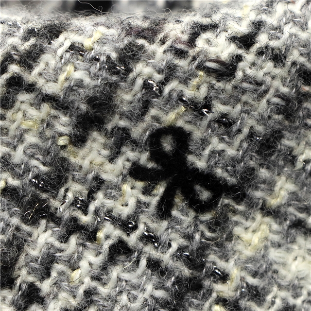 silver thread velvet dot bow woolen woven small fragrant fabric 1#gray dot bow,50*145cm(19.7*57.1