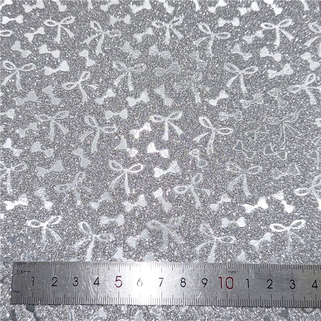 synthetic leather glitter bow faux leather