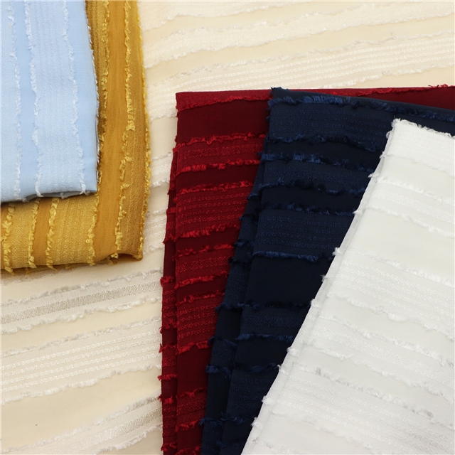 jacquard fringe striped chiffon fabric