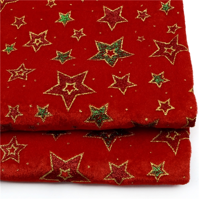 glitter star velvet fabric