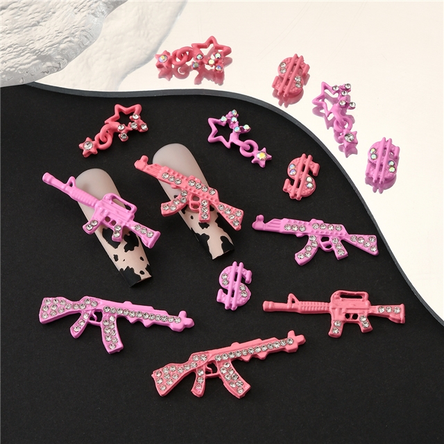 alloy retro rhinestone nail accessories
