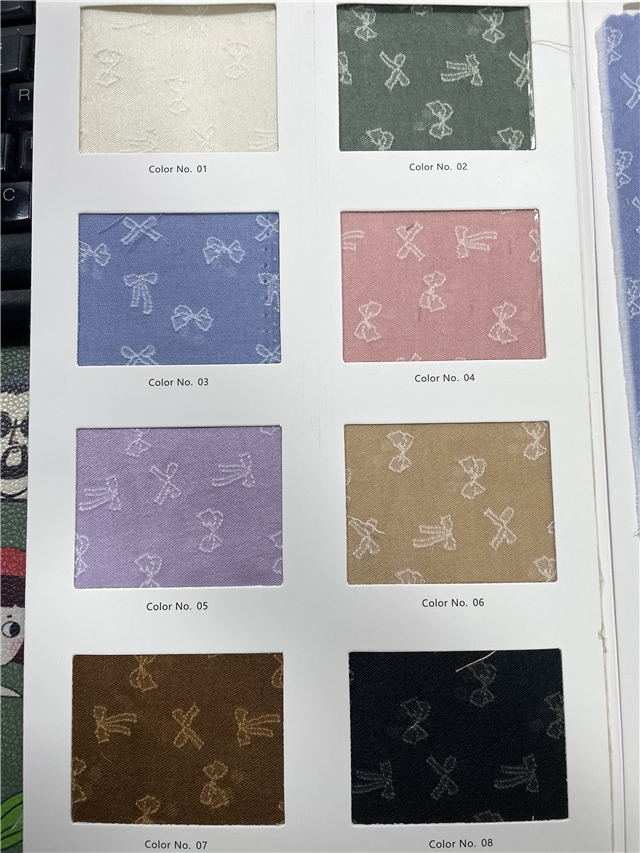 Solid Color Bowknot Jacquard Fabric