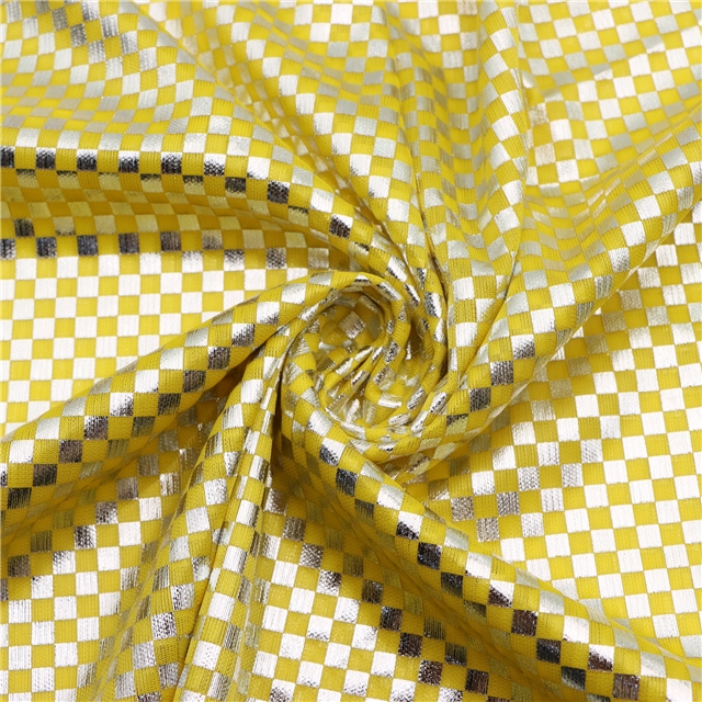 laser hot stamping silver checkerboard fabric