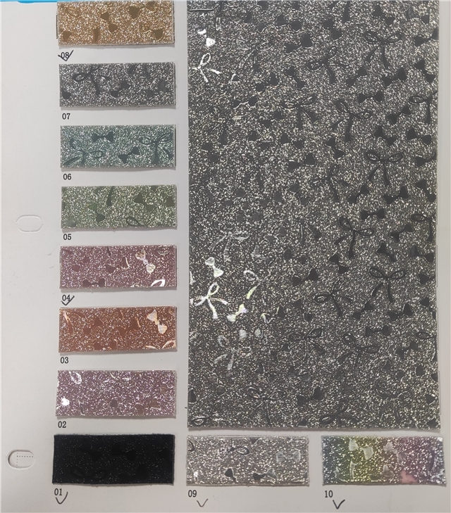 synthetic leather glitter bow faux leather